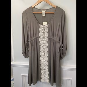 Flying Tomato Boho Midi Dress Sage Green, Size Small